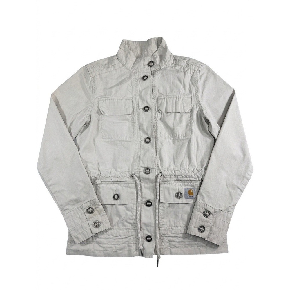 Carhartt Women's Utility Field Jacket Beige Cotton Floral Lined Size Small S